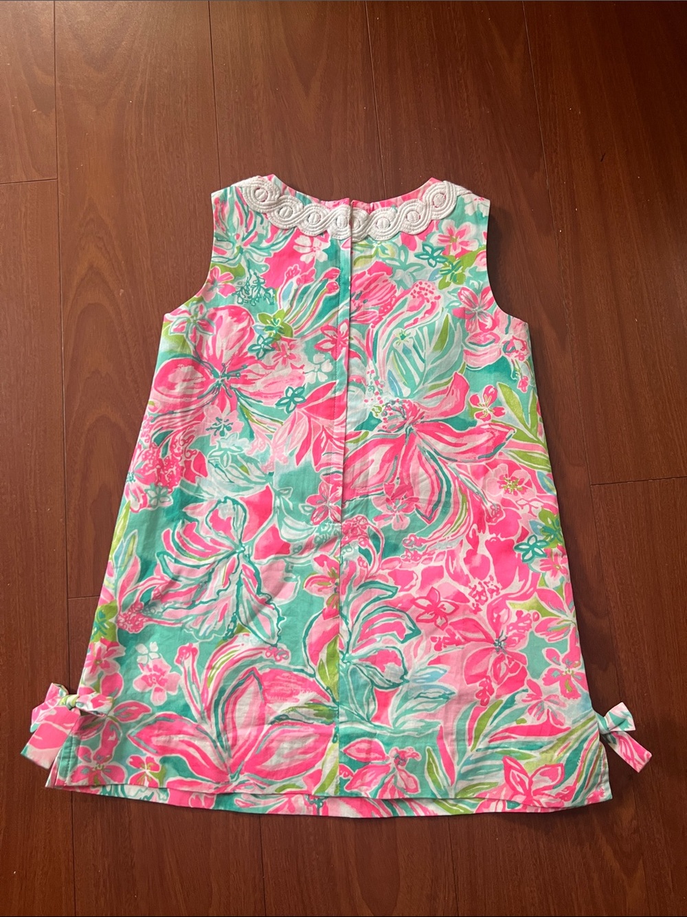 Lilly Pulitzer Pink & Mint Floral Shift Dress toddler 3T - Picture 2 of 7